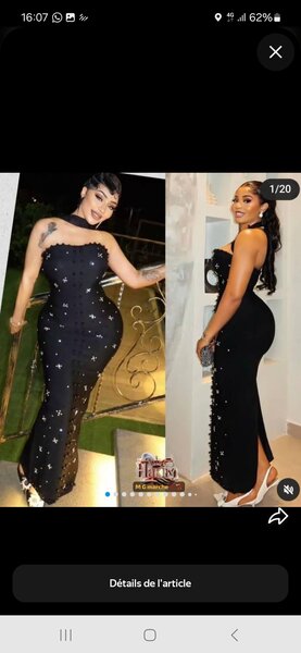 Robe élégante de soirée noire