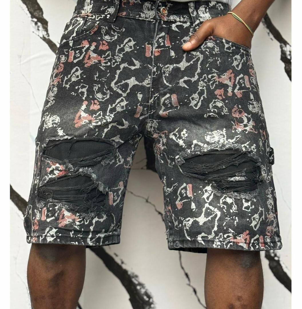 Shorts en jean déchiré homme
