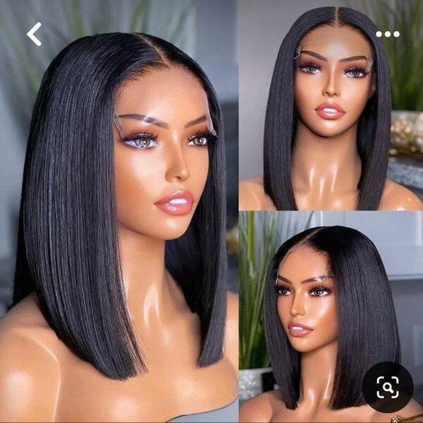 Human hair full 4 by 4 closure bob wig   10" 51