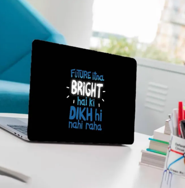 Future Itna Bright Hai Ke Dikha Hi Nahi Raha Laptop Back Skin Sticker-Laptop Back Skin-Laptop Skin Vinyl Sticker Decal, 13 13.3 14.6 15 15.4 15.6 inch Laptop Skin Sticker Cover For All Laptops