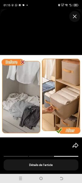 Boîtes de rangement pliables