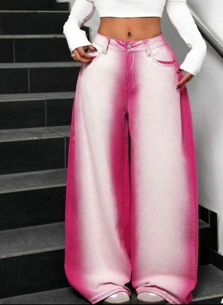 Jean large dégradé femme