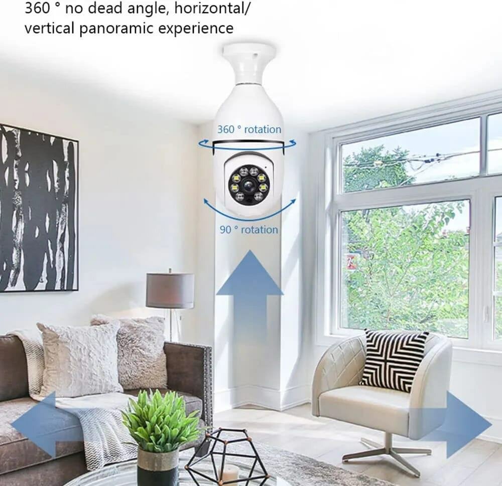 Caméra de surveillance rotative avec détection de Mouvement