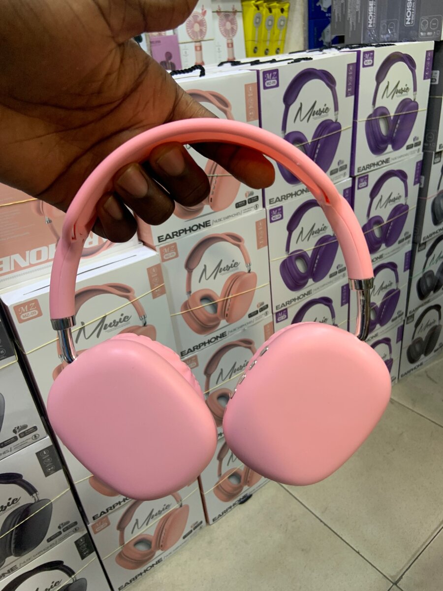 Pink stereo headphones