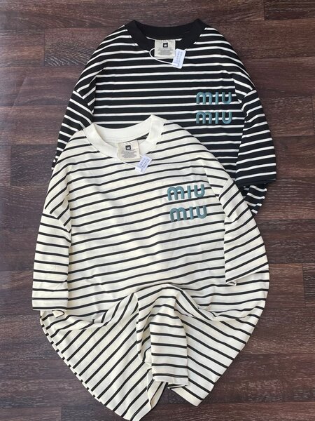 T-shirts à rayures unisexes