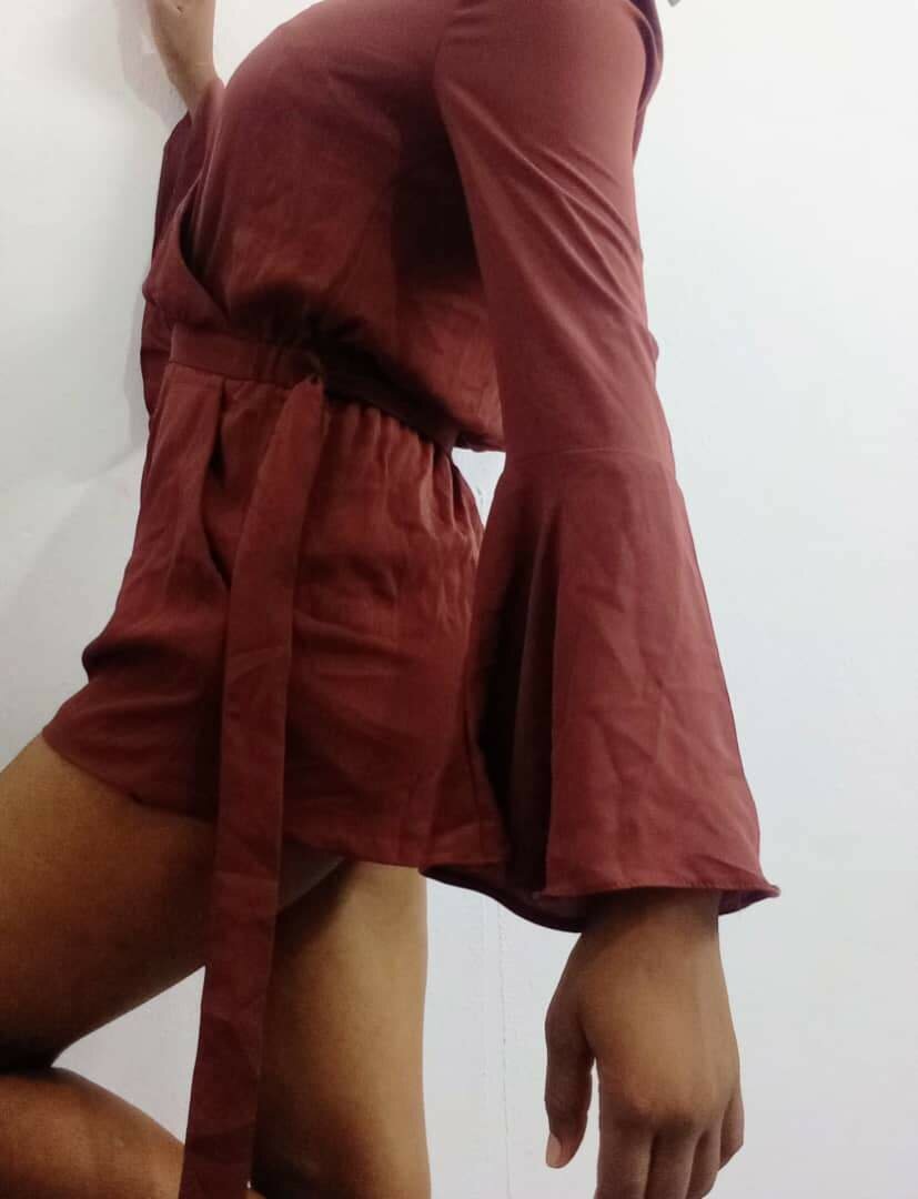 Combishort élégant marron