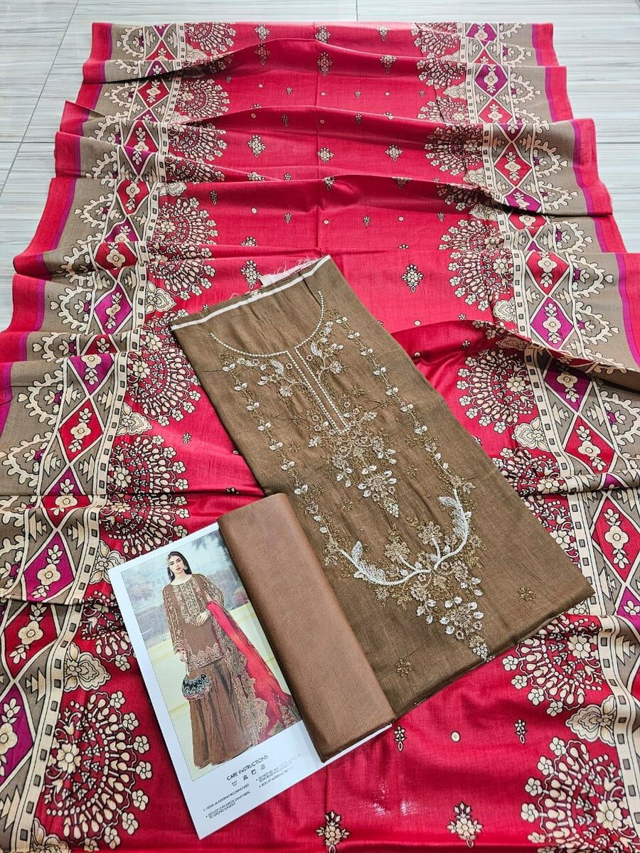 Printed lawn suit