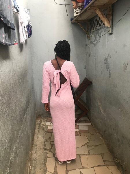 Robe longue rose élégante