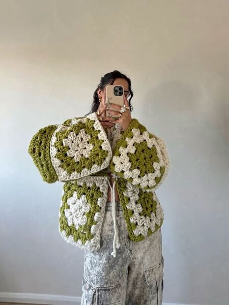 Veste en crochet bohème