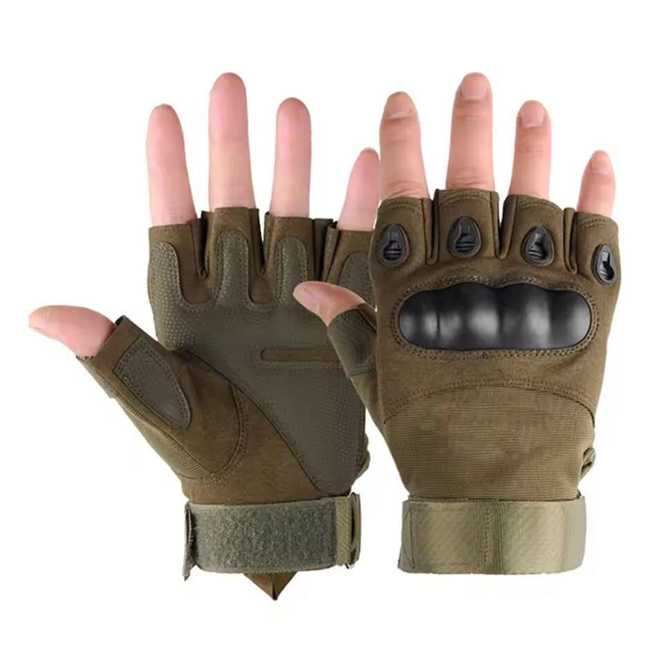 Gants demi-doigt pour hommes, gants de protection en plein a