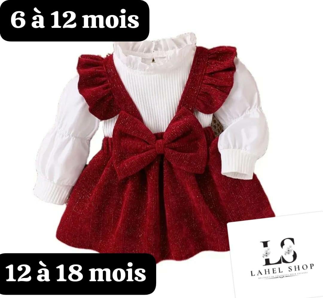 Robe bébé rouge à volants