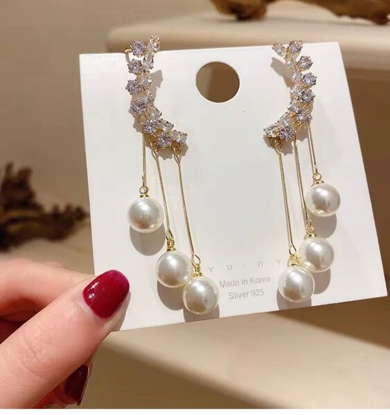 Boucles d'oreilles perles élégantes