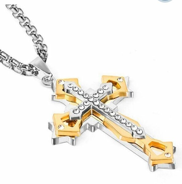 Collier Croix Bicolore