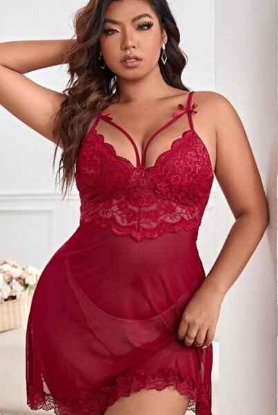 Women's beautiful Wine nightgown