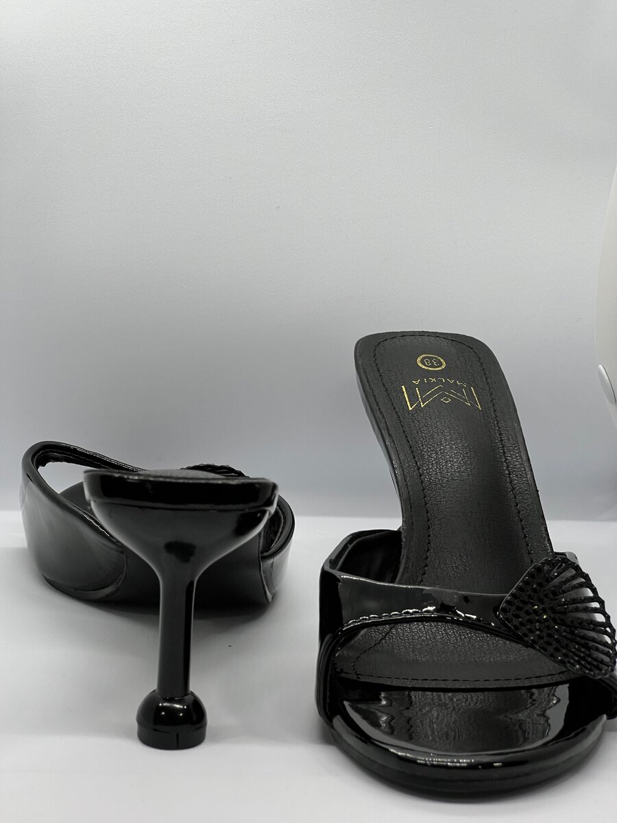 Sandales à talons brillantes