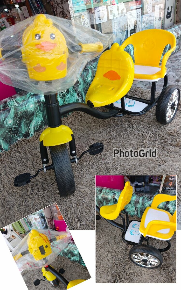 Tricycle enfant amusant jaune