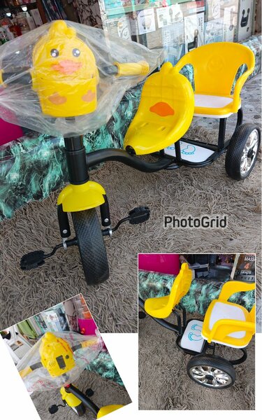 Tricycle enfant amusant jaune