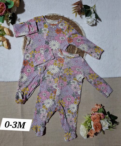 Pyjama bébé floral manches longues