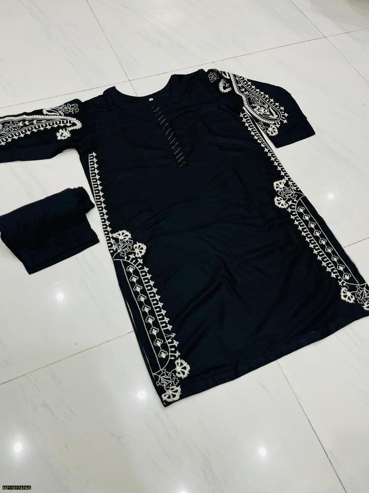 2pc Linen Embroidery suit