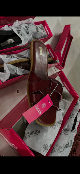 Sandales femme Marron en cuir