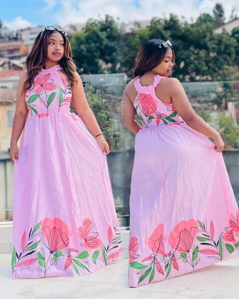 Robe Maxi Évasée Imprimé Papillon