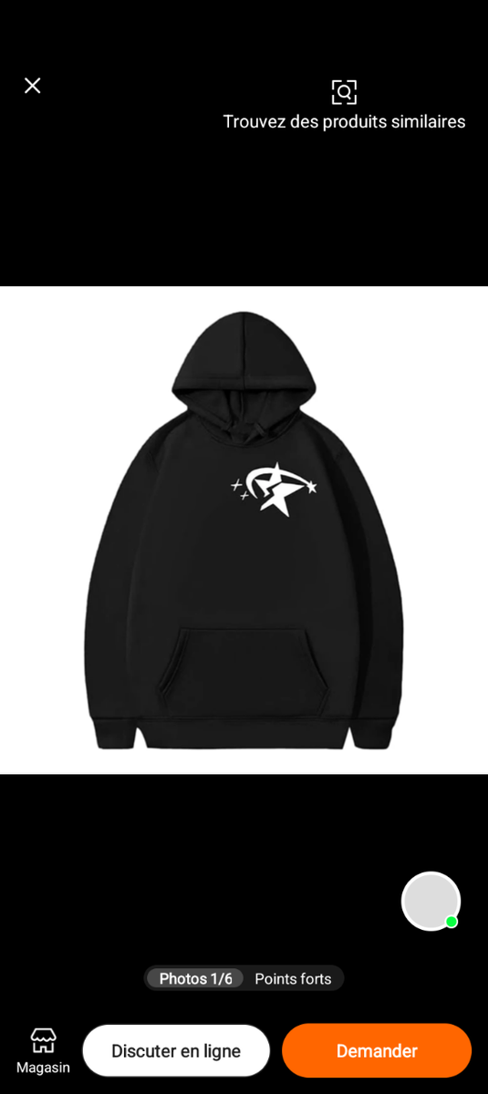 Sweat-shirt à capuche noir tendance