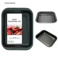 10 x 15, 2 inches or 1 inch Deep Rectangular Non Stick Baking & Roasting Cooking Pans, Roasting Pan, Non-stick Bakeware Rectangular Bake Pan, Cookie Sheet Baking Tray