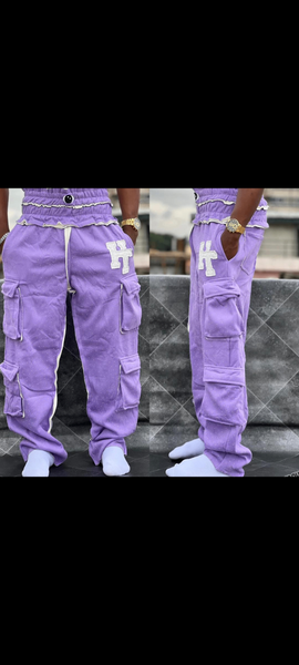 Pantalon Cargo Violet Homme