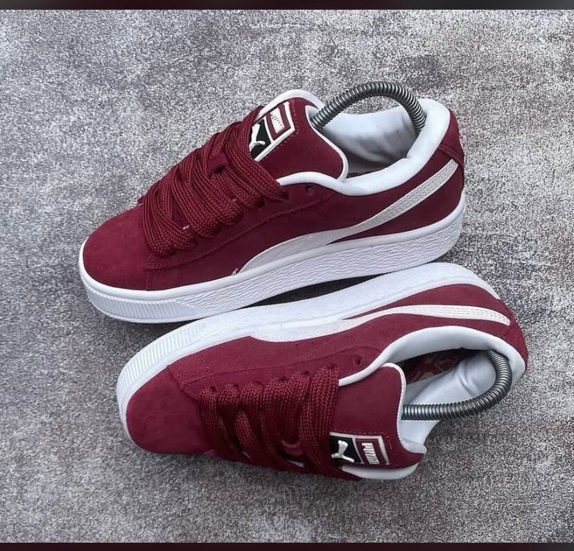 Baskets en daim bordeaux