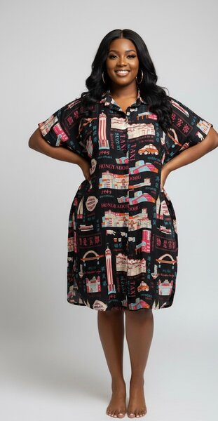 Robe chemise imprimée moderne