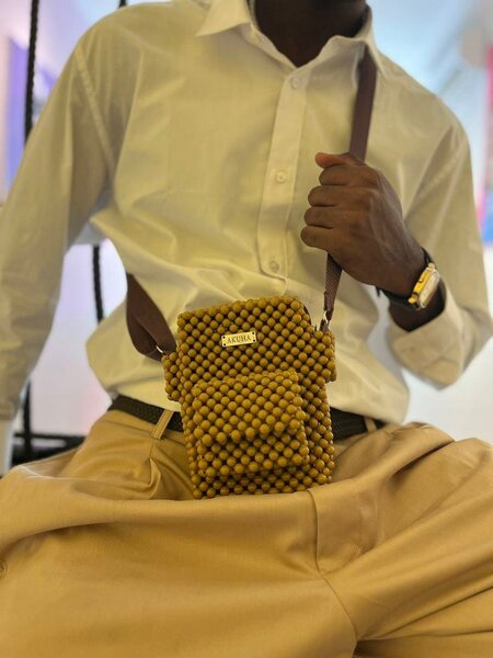 Sac bandoulière perles mode