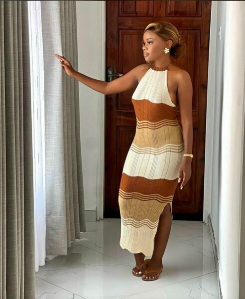 Robe longue tricoter élégante