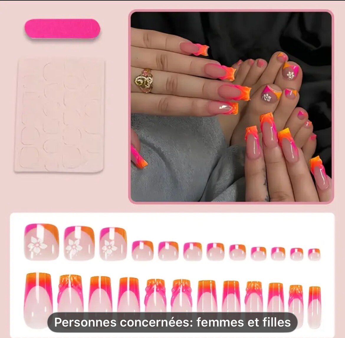 Ongles Press-On Fluorescents