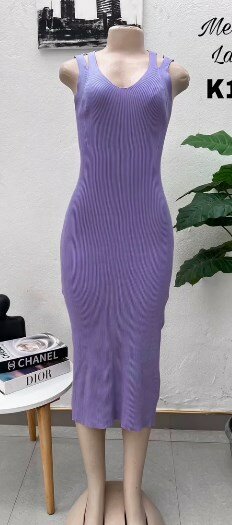 Dress lilac, maxi, stretch