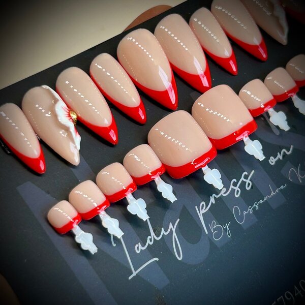 Ongles Press-Ons Rouge Éclat