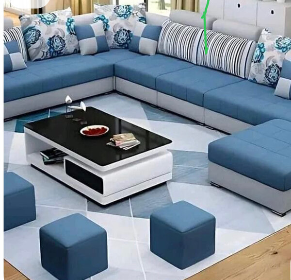 Canapé d'angle moderne bleu