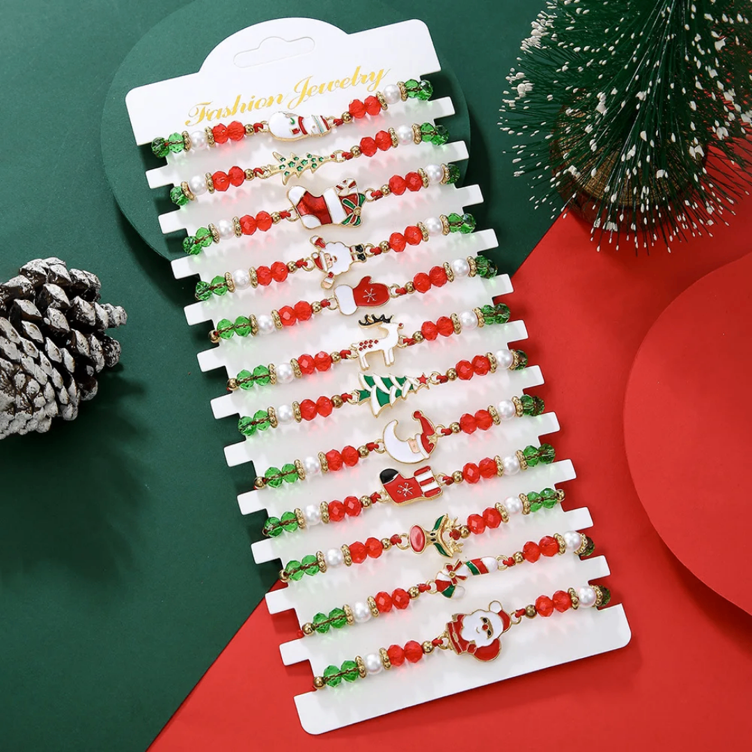 Bracelets de Noël  Rouge Vert