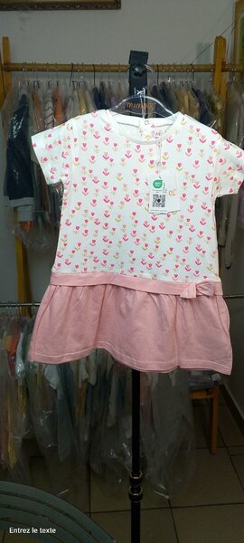 Robe fille motifs roses