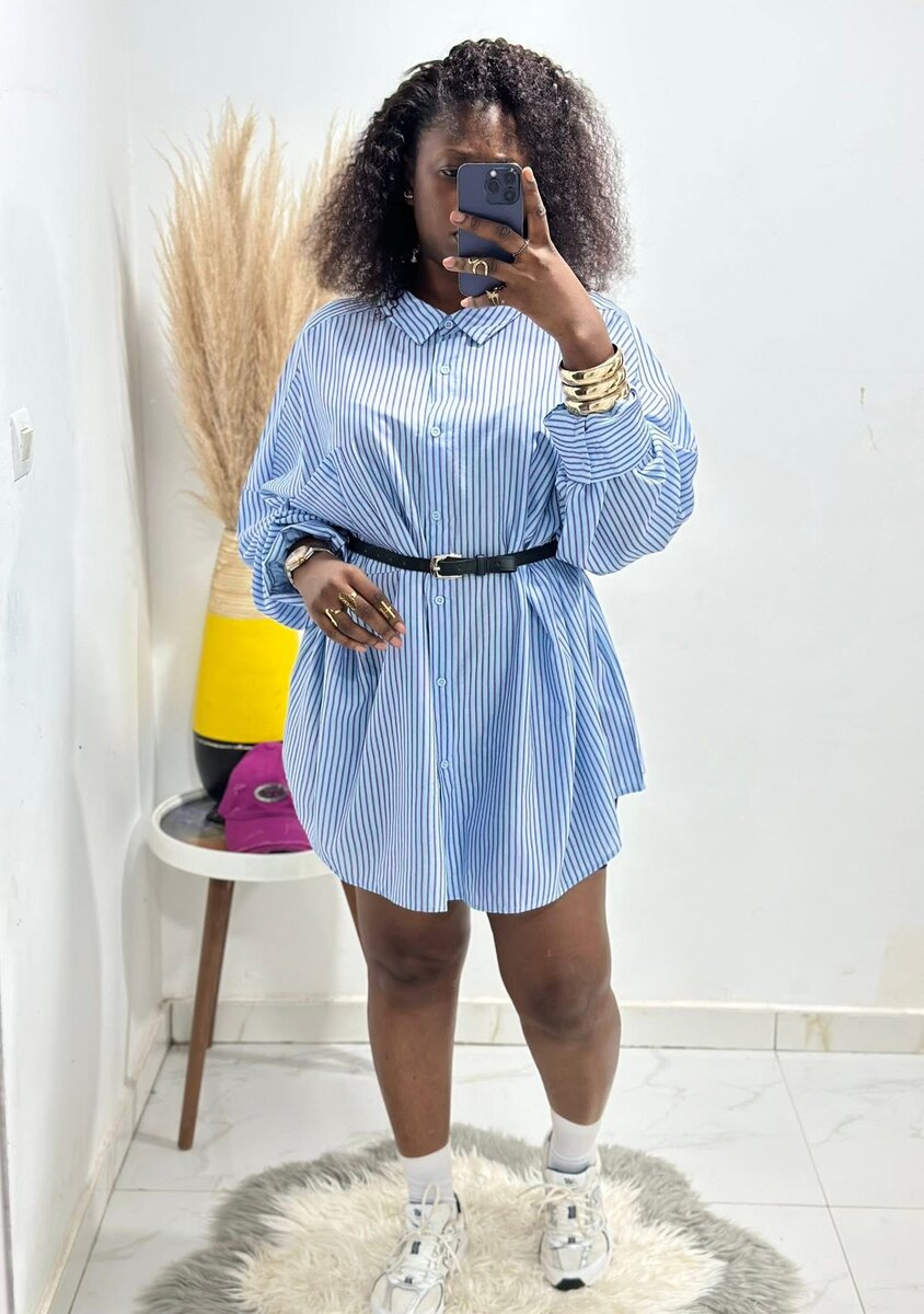 Robe Chemise Élégante Rayée