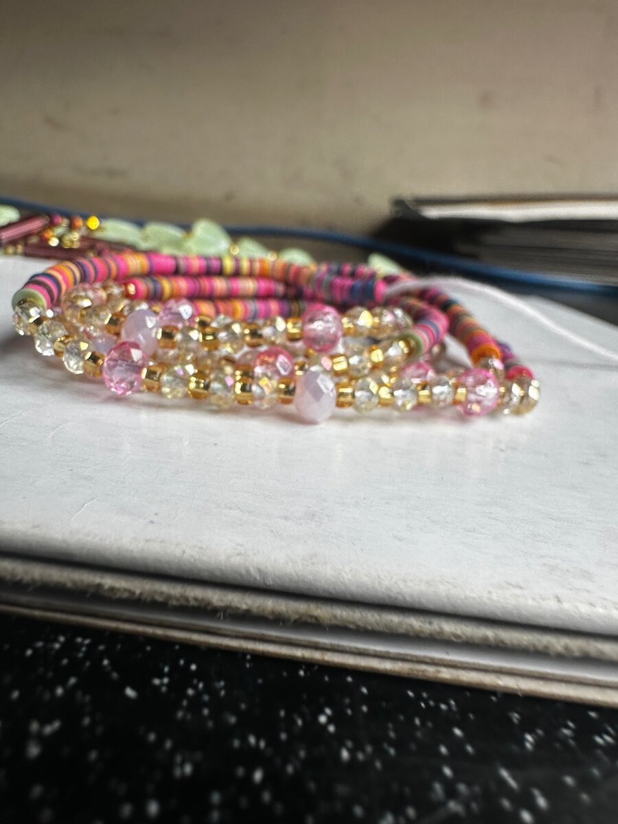 Pink family crystal beads