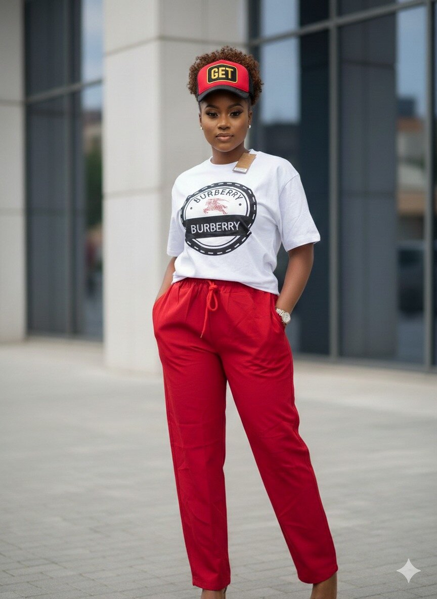 Pantalon gros bas, tshirt kepi