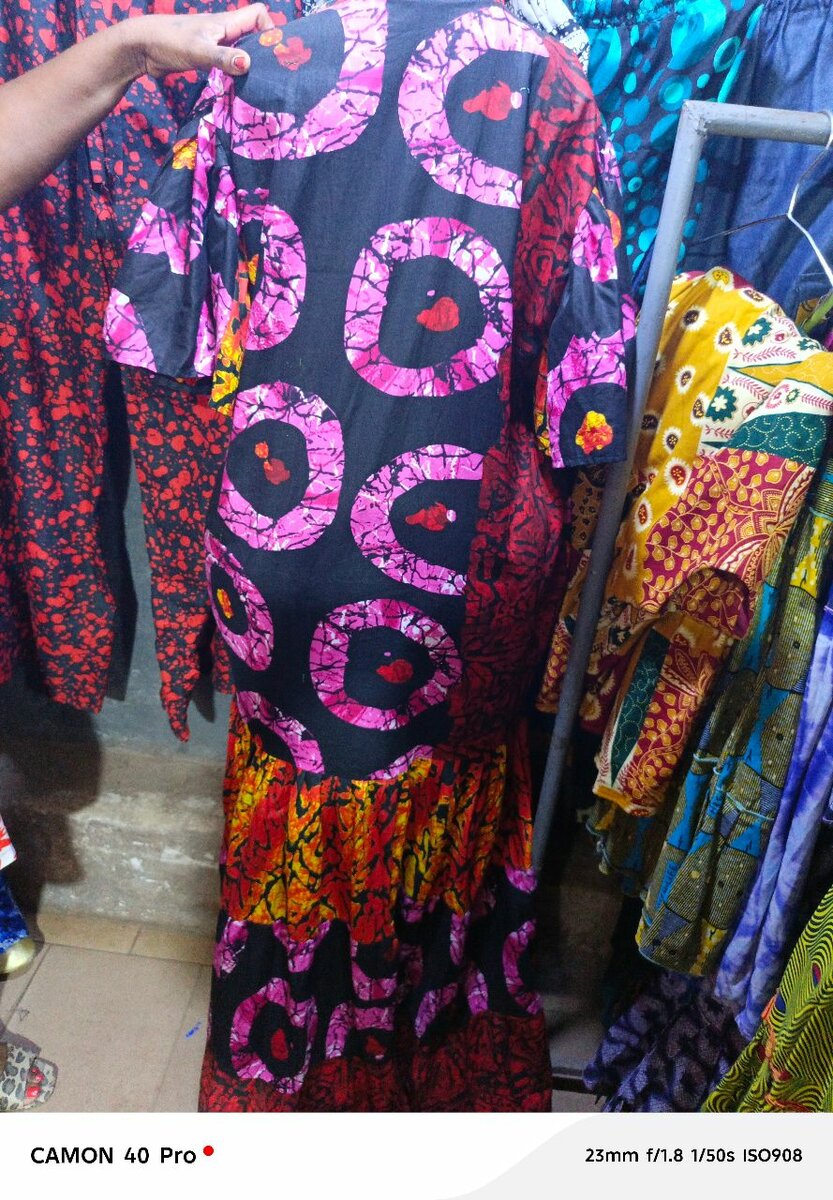 Robe longue en jean colorée