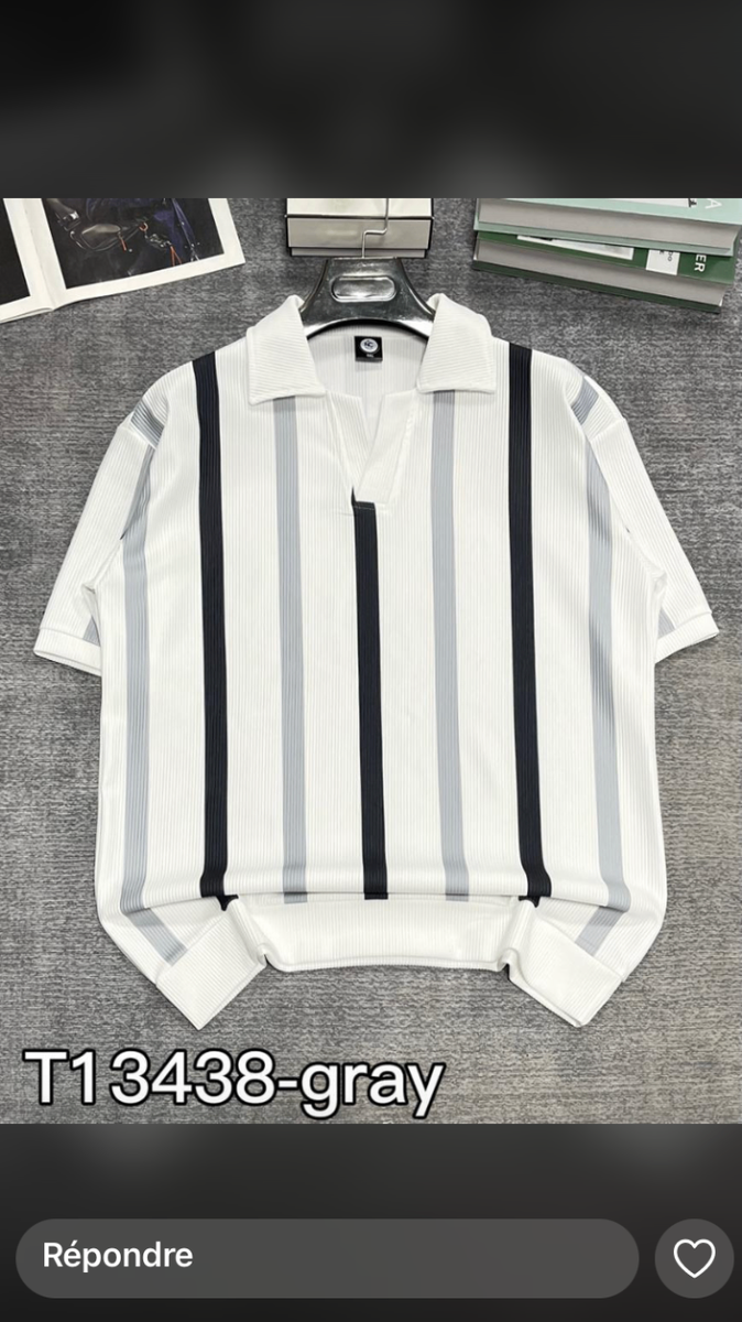 Polo rayé élégant homme