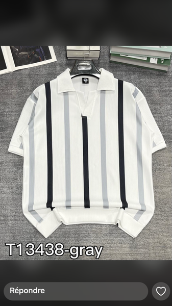 Polo rayé élégant homme