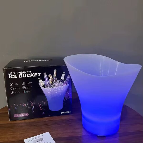 Seau à glace LED avec haut-parleur