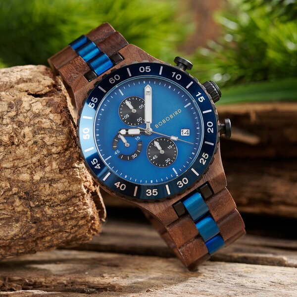 Montre en Bois Multifonction