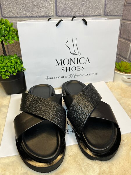 Sandales Croisées Noires homme