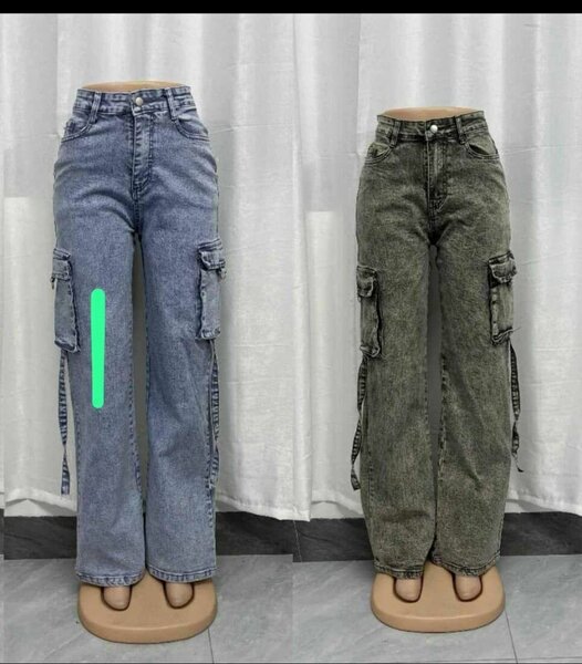 Pantalons cargo en denim