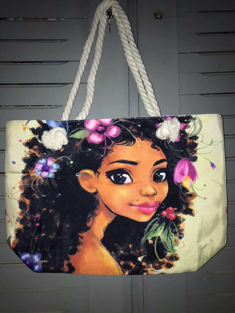 Sac Cabas Motif Art Fille