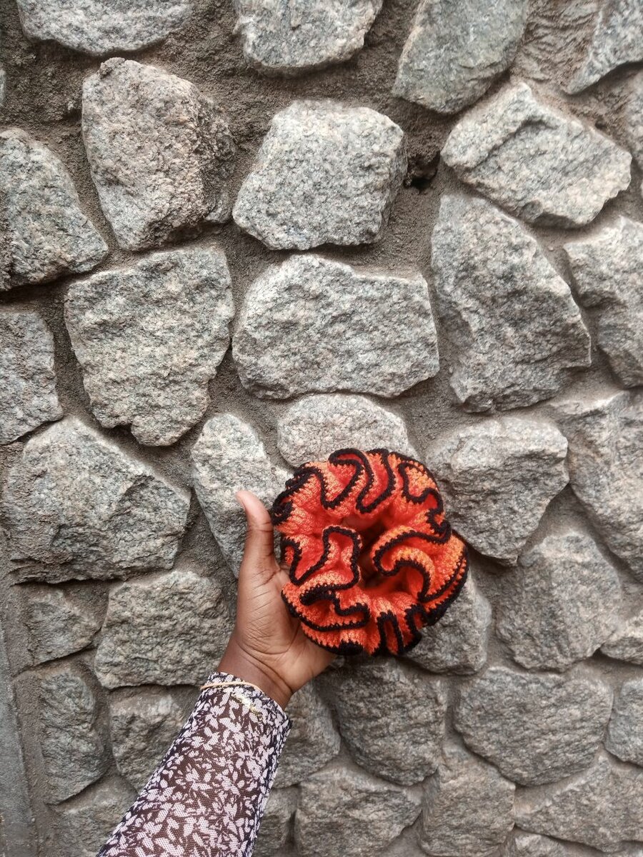 Chouchou crochet coloré unique